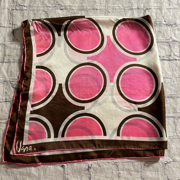 VENA Accessories - VENA HAND ROLLED MADE IN JAPAN SILK & RAYON BIG CIRCLE PRINT SCARF